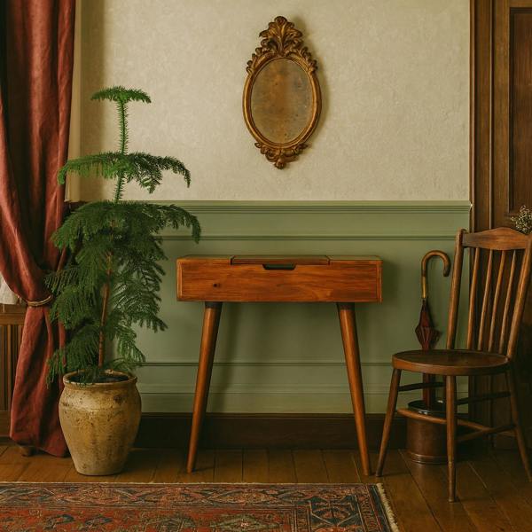 Wyld Haus Olbia Small Chestnut Mango Wood Foldable Mirror Dresser