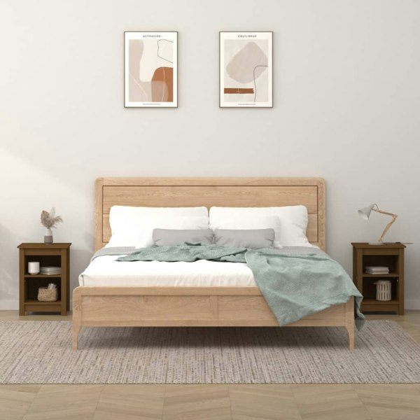 Berkfield Bedside Cabinets 2 pcs Honey Brown 40x35x55 cm Solid Wood Pine