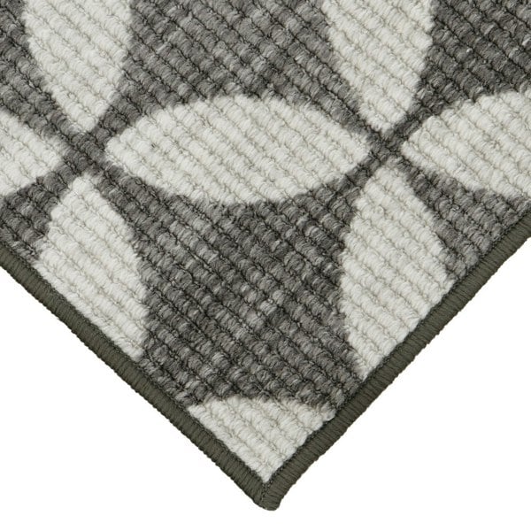 JVL Fiora Machine Washable Doormat and Runner, Pewter
