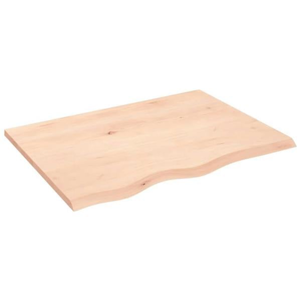 Berkfield Wall Shelf 80x60x2 cm Untreated Solid Wood Oak