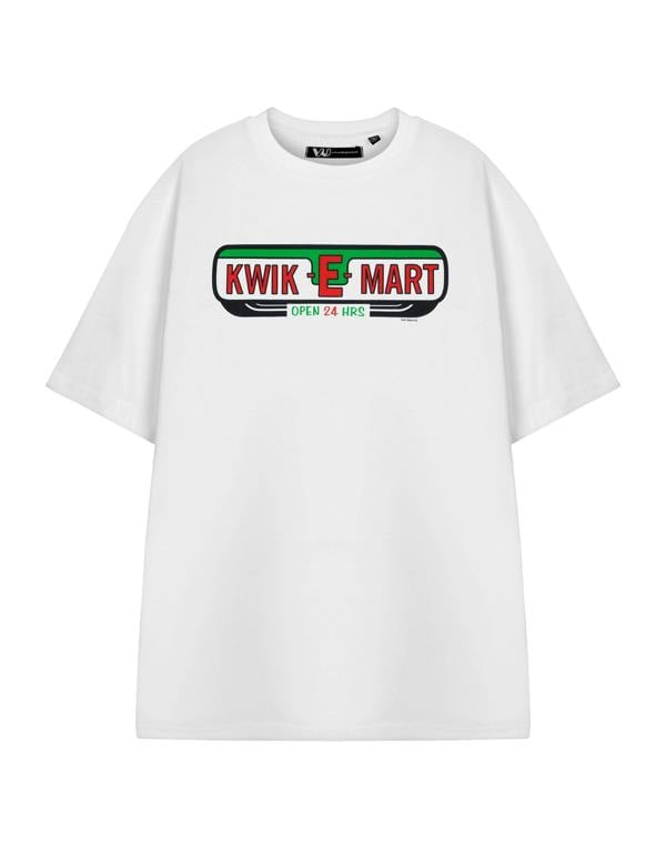 The Simpsons Mens White Kwik-E-Mart Short Sleeved T-Shirt