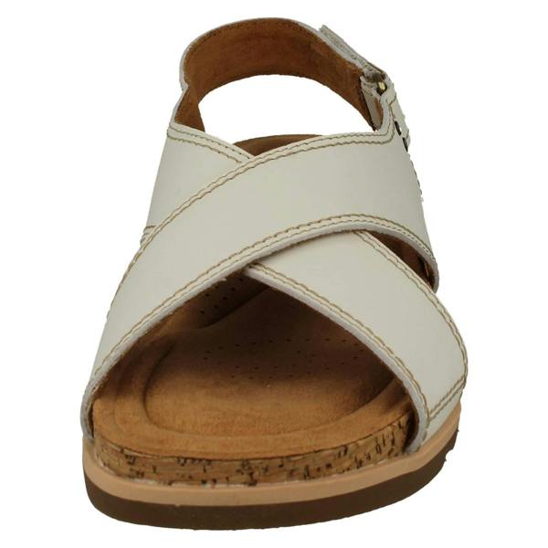 Clarks Ladies Clarks Cross Detailed Slingback Wedge Sandals Yacht Cross