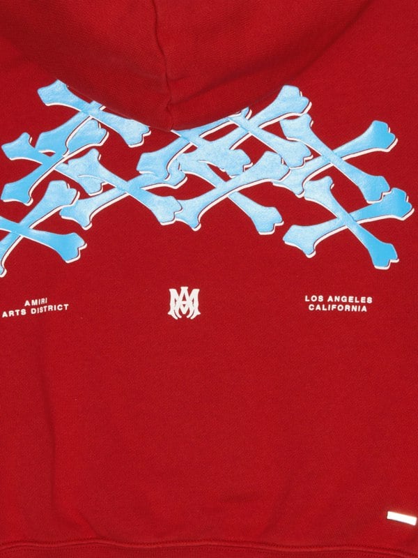 AMIRI KIDS BONES GRAPHIC HOODIE RED / BLUE