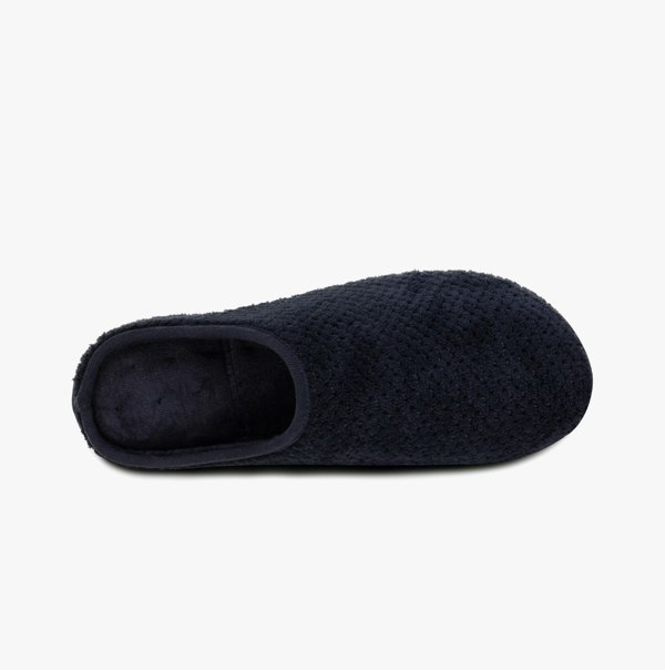 Totes Isotoner SWEPT BACK POPCORN MULE Mens Mule Slippers Navy