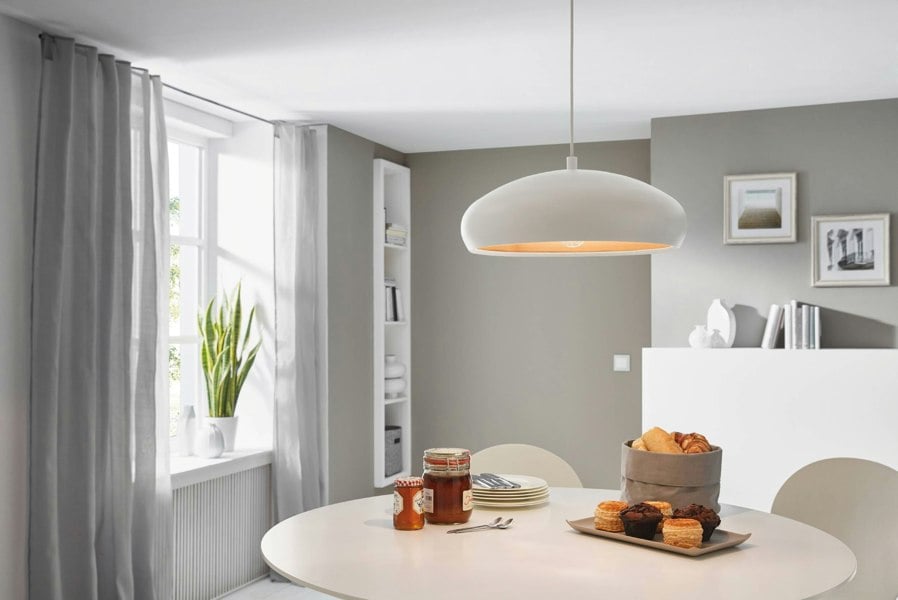 EGLO Mogano 1 1-Light Vintage White And Copper Single Pendant Light