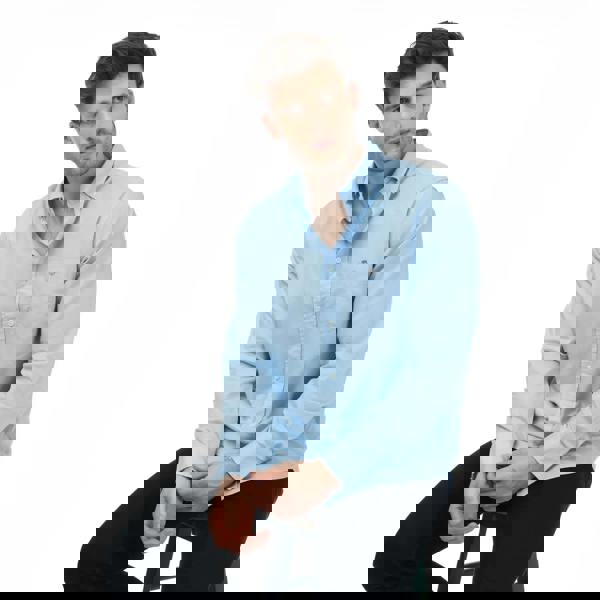 Gant Mens A.Shield Poplin Regular Shirt - Blue - 