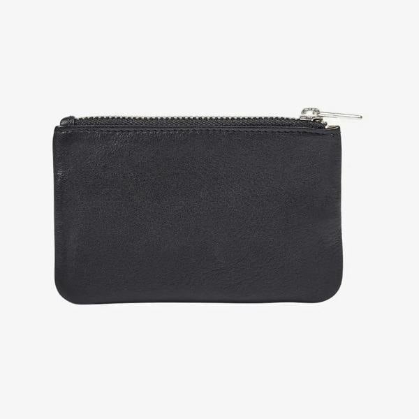 Black ladies leather coin purse for coins and keys