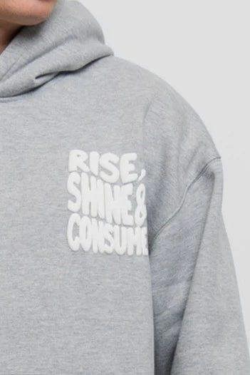 Fresh Couture Fresh Flavours Rise Shine Consume Hoodie - Light Grey Marl