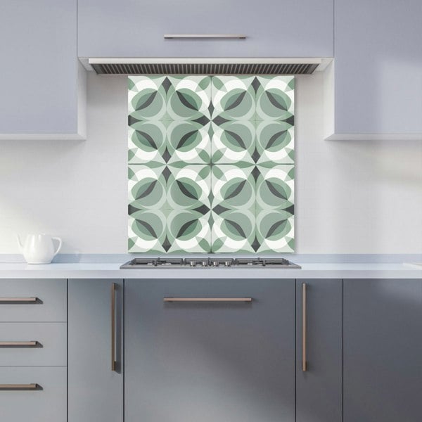 Warren Reed - Designer Geometric Green Grey Kitchen Splashback