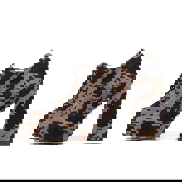 Embassy London Roulette Platform - Brown Cow - Women's leather oxford pump with platform and block heel