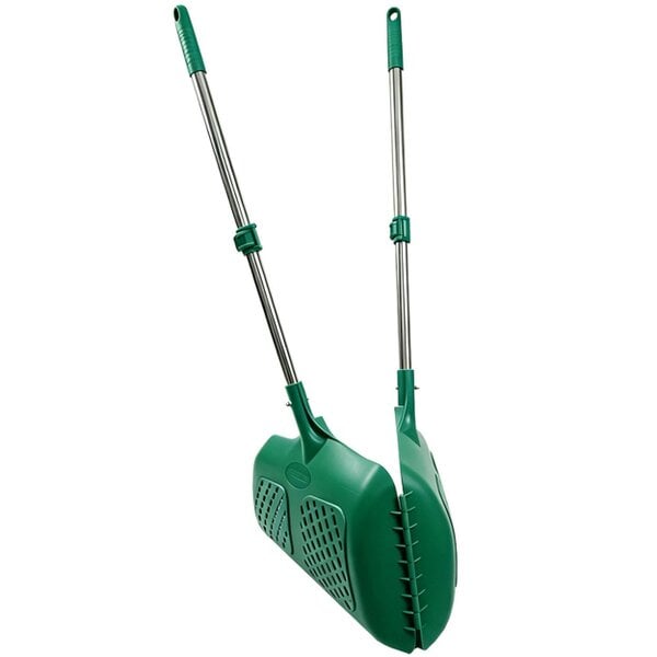 Gr8 Garden 2in1 Garden Leaf Grabber Rake Telescopic Long Handle Collector Leaf Scoops Green