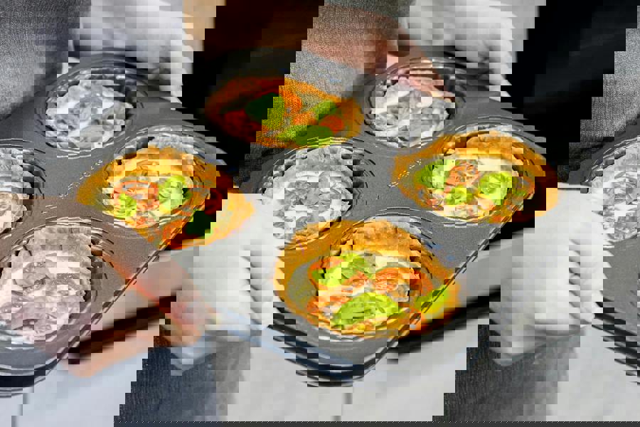 MasterClass Non-Stick Four Hole Loose Base Fluted Mini Tartlet Pan