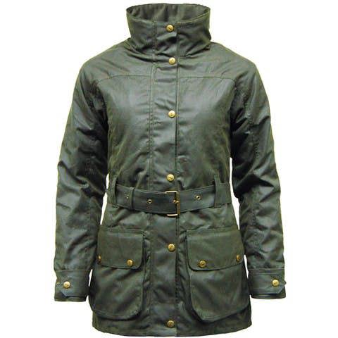 Ladies Game waxed jacket in Olive
