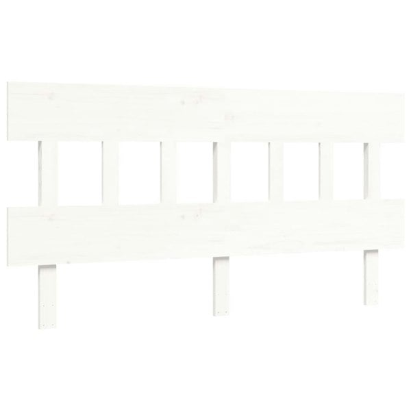 Berkfield Bed Frame with Headboard White 160x200 cm Solid Wood