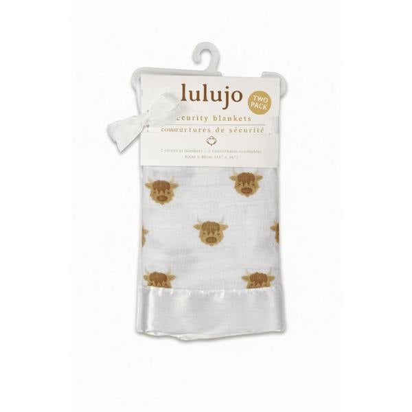 Lulujo - Muslin Security Comforter Blanket - Highland Cow - 2 Pack