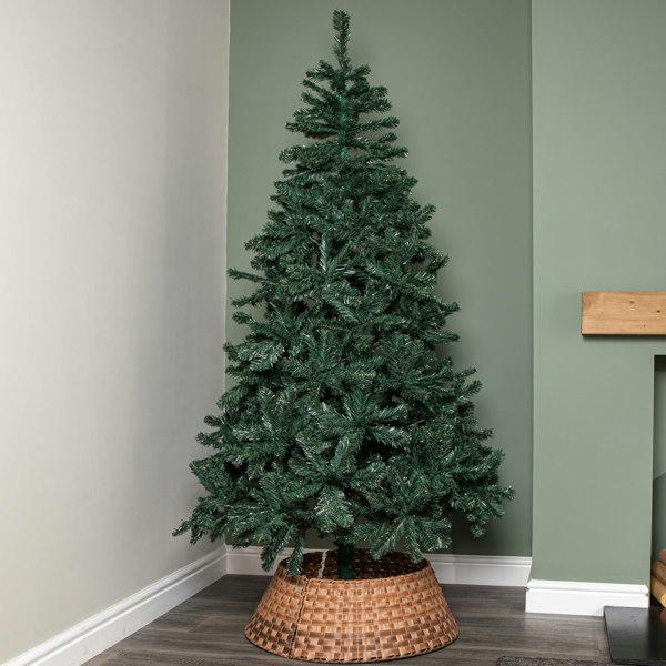 Samuel Alexander 48/70cm Samuel Alexander Large KD Plastic Wicker Rattan Woven Christmas Tree Skirt in Brown