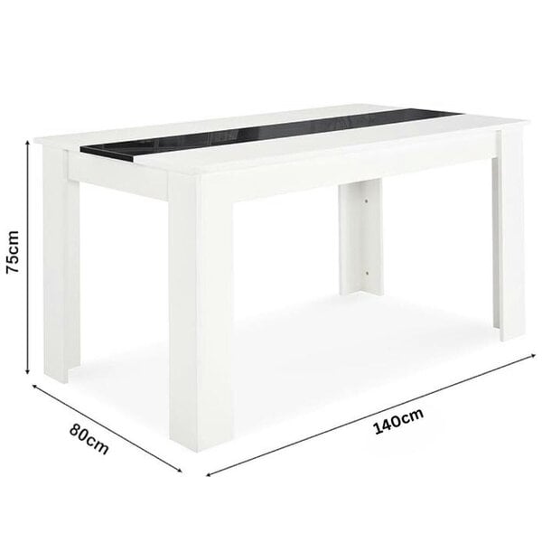 Kosy Koala Modern White And Black Dining Table Set With 4 Mustard Chairs Dining Room Furniture