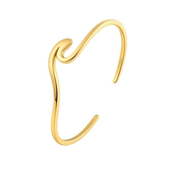Cove Bracelet - 18K Gold Plated Stainless Steel Wave Cuff Bracelet