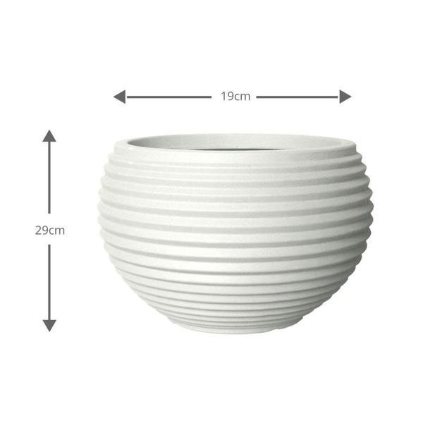 Oslo Round Ribbed Plant Pot 29 x 19cm 9L - Beige