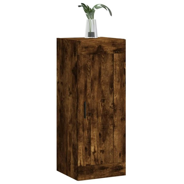 Berkfield Wall Mounted Cabinet Smoked Oak 34.5x34x90 cm Engineered Wood