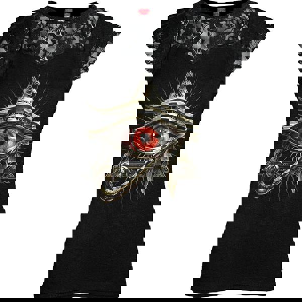 EVIL EYE - Lace Layered Cap Sleeve Top Black