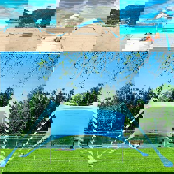 Gr8 Garden Portable Beach Tent Family Sun Shade 4-6 Person Shelter Camping Canopy UPF50+