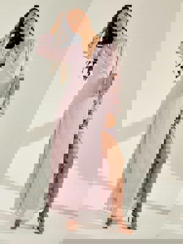 GWD Reena Wrap-Style Purple Maxi Dress