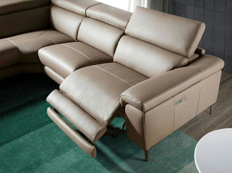 Angel Cerdá Relax corner sofa in mink leather 6042/6043