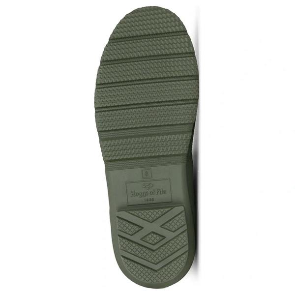 Hoggs of Fife Braemar Pro Wellington Boots in green showing the treaded sole