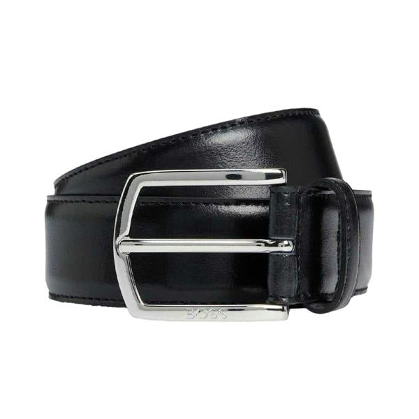 Boss Mens Leather Belt - Black - 