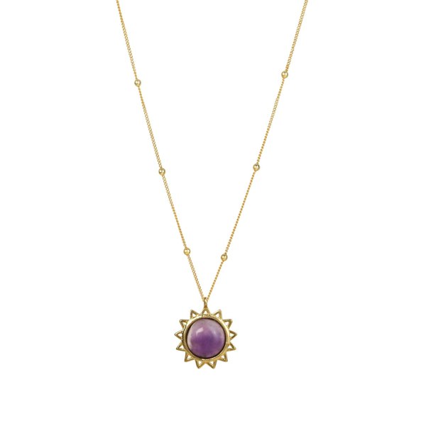 Stellar Elegance - Chakra Necklace Purple Amethyst - Lila Rasa