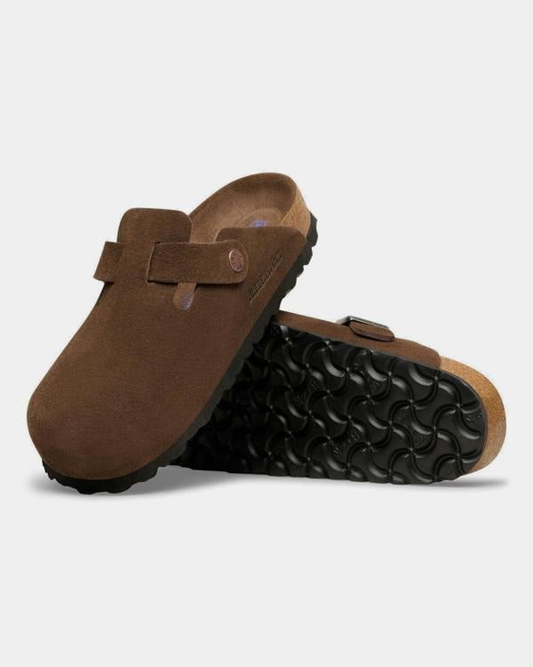 Birkenstock Boston Suede Leather Tonal Footbed Womens Clogs - Carafe | CHO | Designer Womens Sandals