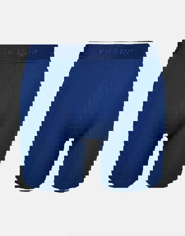 British Boxers Multipack 4 Pairs of Men's Bamboo Stretch Trunks – Fresh Navy Stripes