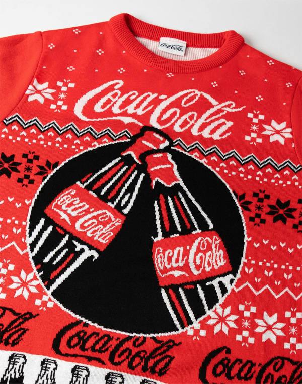Coca Cola Mens Red Logo Christmas Jumper