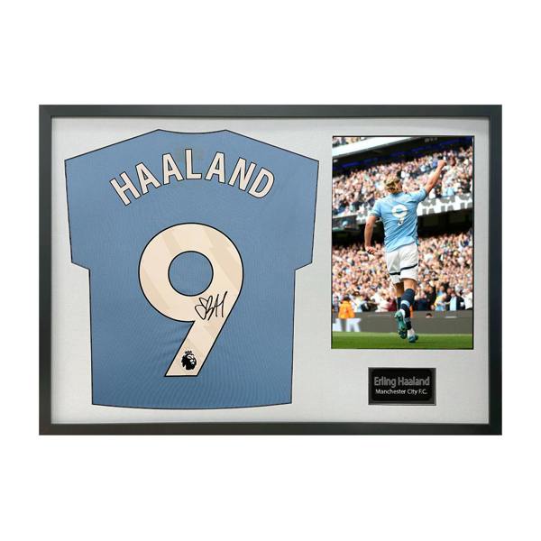 Erling Haaland Signed Manchester City Shirt Classic Frame (ACG)