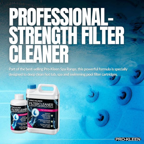 ProKleen Pro-Kleen Hot Tub Pool & Spa Filter Cartridge Cleaner 5L-10 Treatments Improves Efficiency-Deeply Cleans and Removes Oils