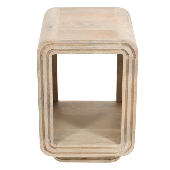 Wyld Haus Arizona Carved Natural Mango Wood Open Bedside Table