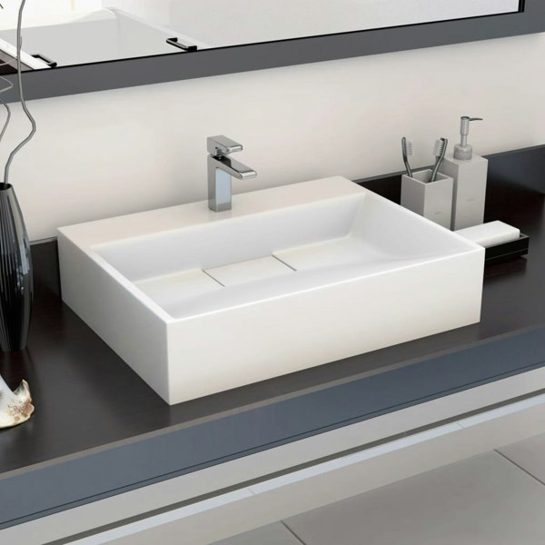 Berkfield Wash Basin 50x38x13 cm Mineral Cast/Marble Cast White