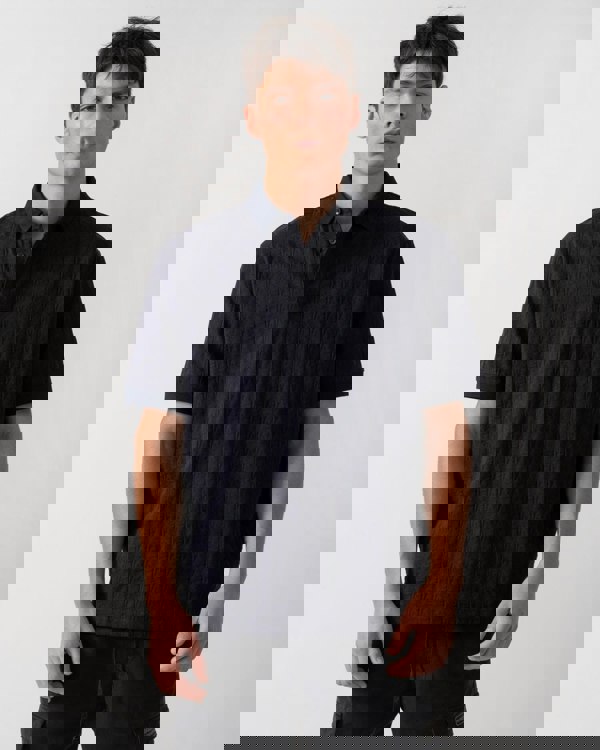 Armani Exchange Armani Exchange Mens Regular Fit Polo Shirt with Tone-On-Tone Allover Logo