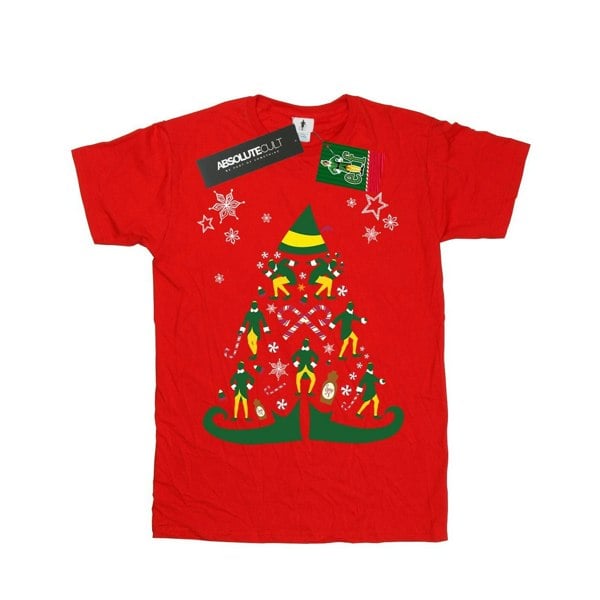 Elf Boys Christmas Tree T-Shirt - Red