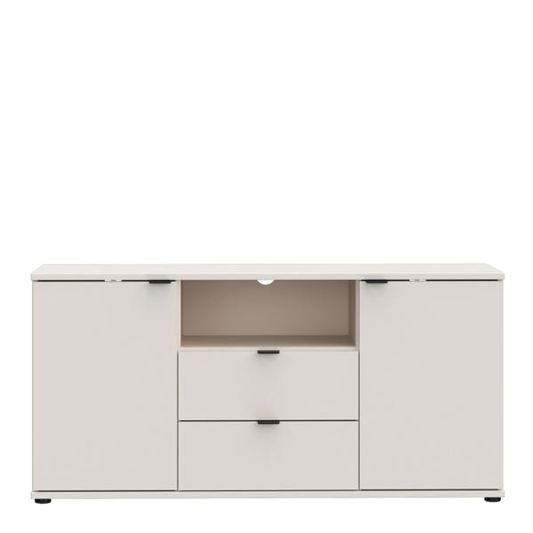 Furniture To Go Ganymede TV Unit with Open Shelf, 2 Drawers & 2 Doors in Sand