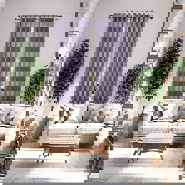 Purple Mauve Linen Blackout Curtains - 46 x 63 Inch Drop - 2 Panel Image 6