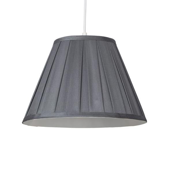Lighting Collection TAPER PLEAT SILK SHADE 30CM CHARCOAL
