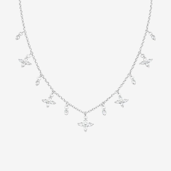 Uchi & Soto Kinmokusei Silver Floral Necklace