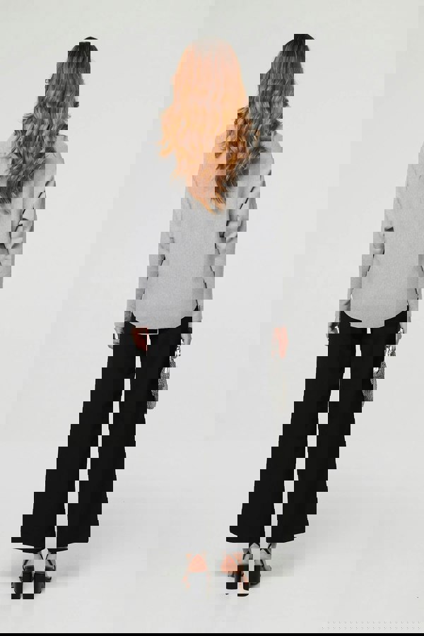 Grey | Sparkly Star Front Batwing Sleeve Jumper
