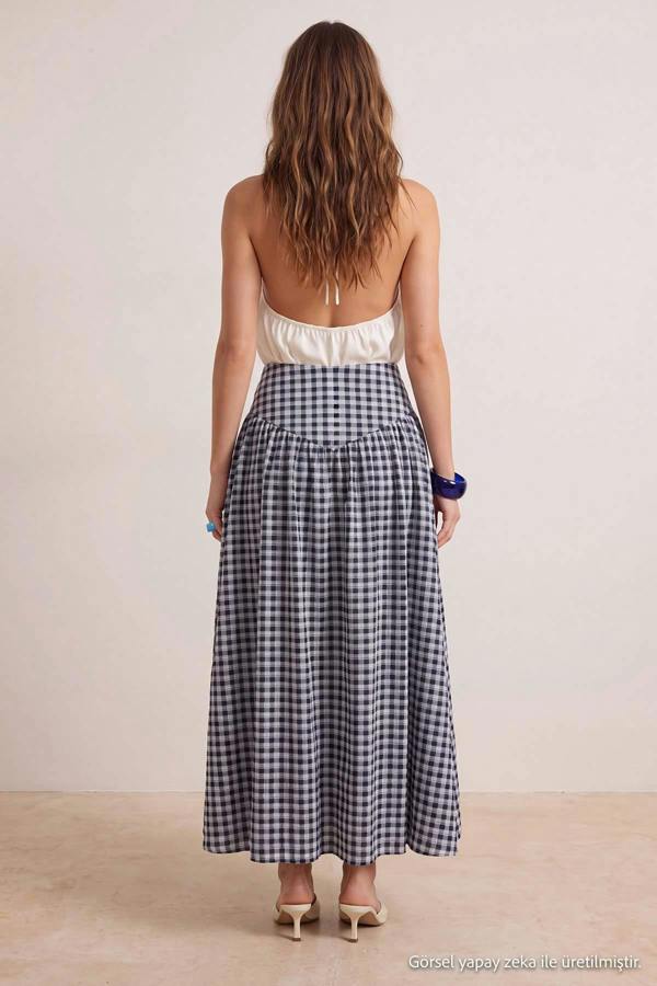 High Waist Ruffle Hem Maxi Skirt