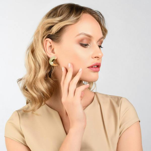 Large Gold Spiral Statement Earrings for Women - namana.london