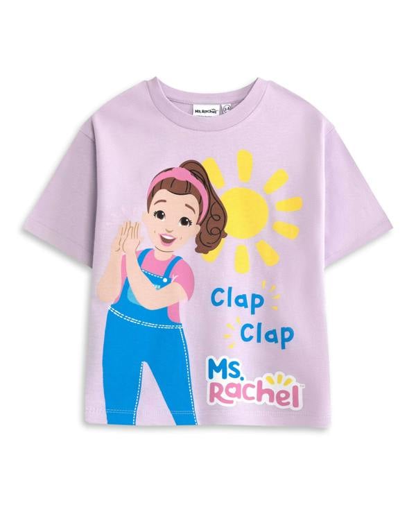 Vanilla Underground Ms. Rachel Girls Pink Clap Clap Short Sleeved T-Shirt