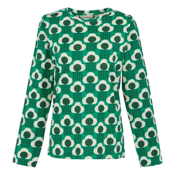 Regatta Womens/Ladies Orla Kiely Rain Cloud Long-Sleeved Winter T-Shirt - Emerald