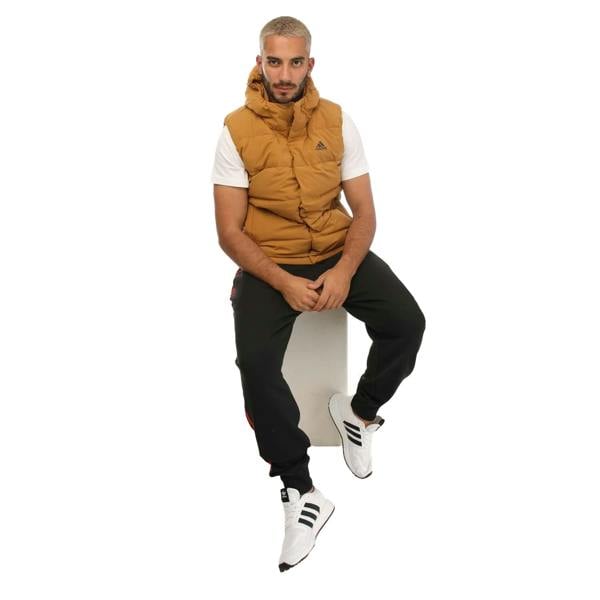 Adidas Mens Helionic Down Hooded Body Warmer - Brown - 